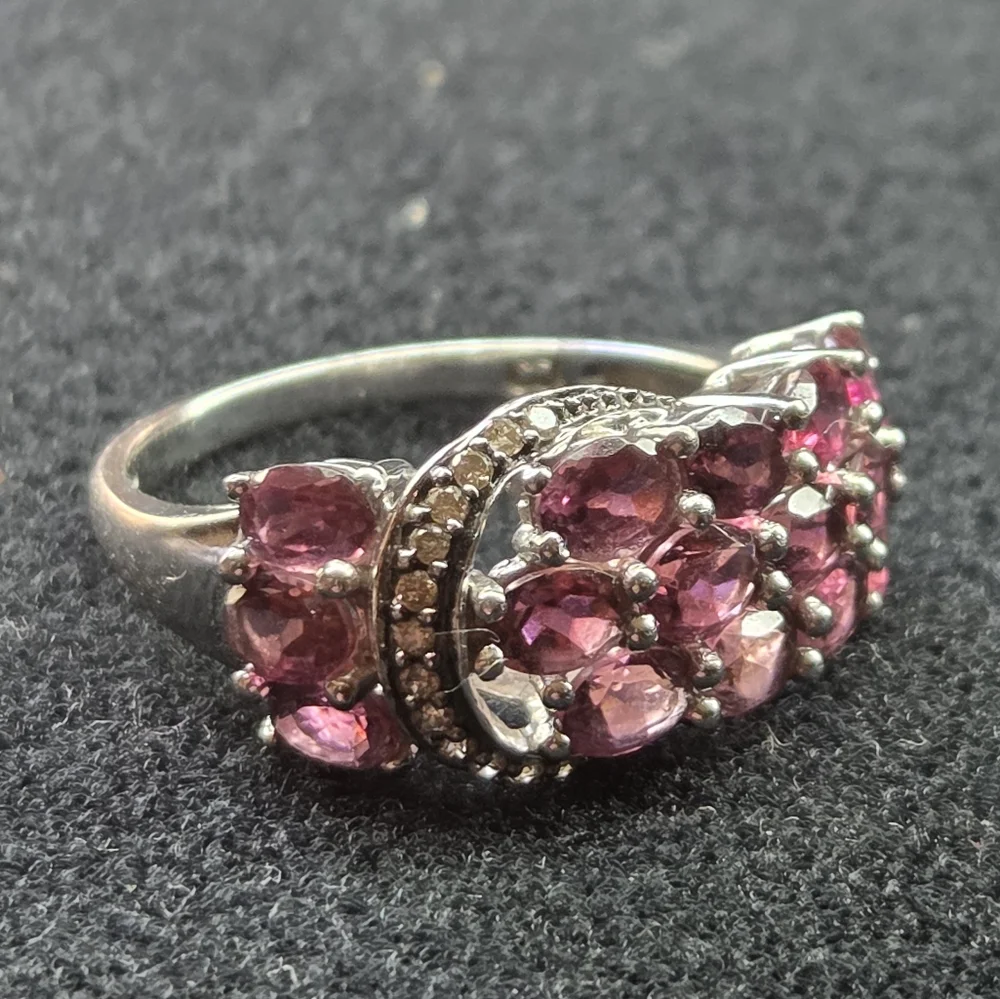 14k Gold Tourmaline and Diamond Ring Sz 7 - Picture 5 of 7